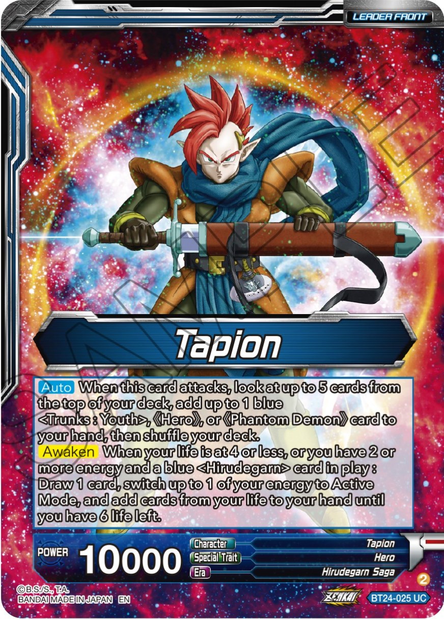 Tapion // Tapion, Hero Revived in the Present (SLR) (BT24-025) [Beyond Generations] | Black Swamp Games