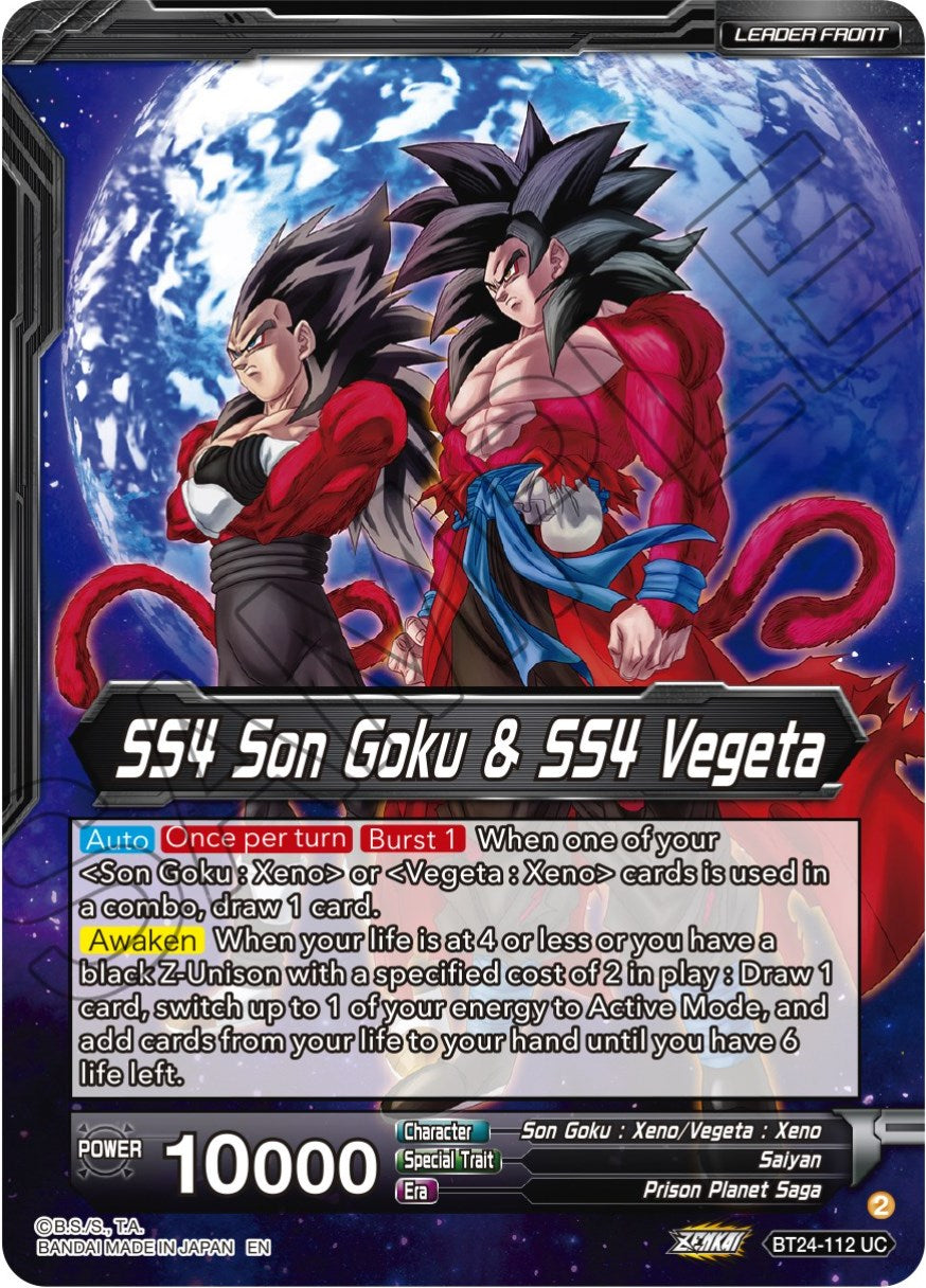 SS4 Son Goku & SS4 Vegeta // SS4 Vegito, Sparking Potara Warrior (SLR) (BT24-112) [Beyond Generations] | Black Swamp Games