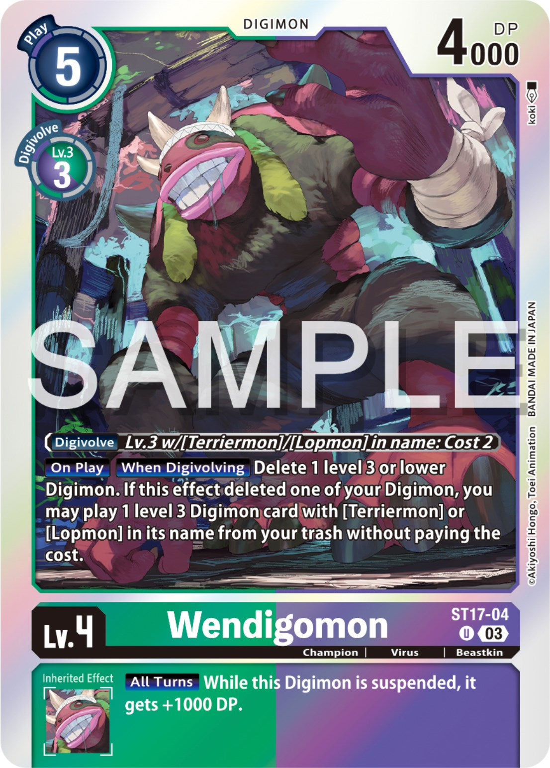 Wendigomon [ST17-04] [Starter Deck: Double Typhoon Advanced Deck Set] | Black Swamp Games