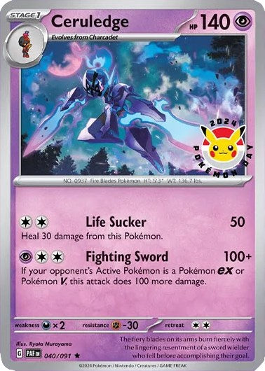 Ceruledge (040/091) (Pokemon Day 2024)(Cosmos Holo) [Scarlet & Violet: Black Star Promos] | Black Swamp Games