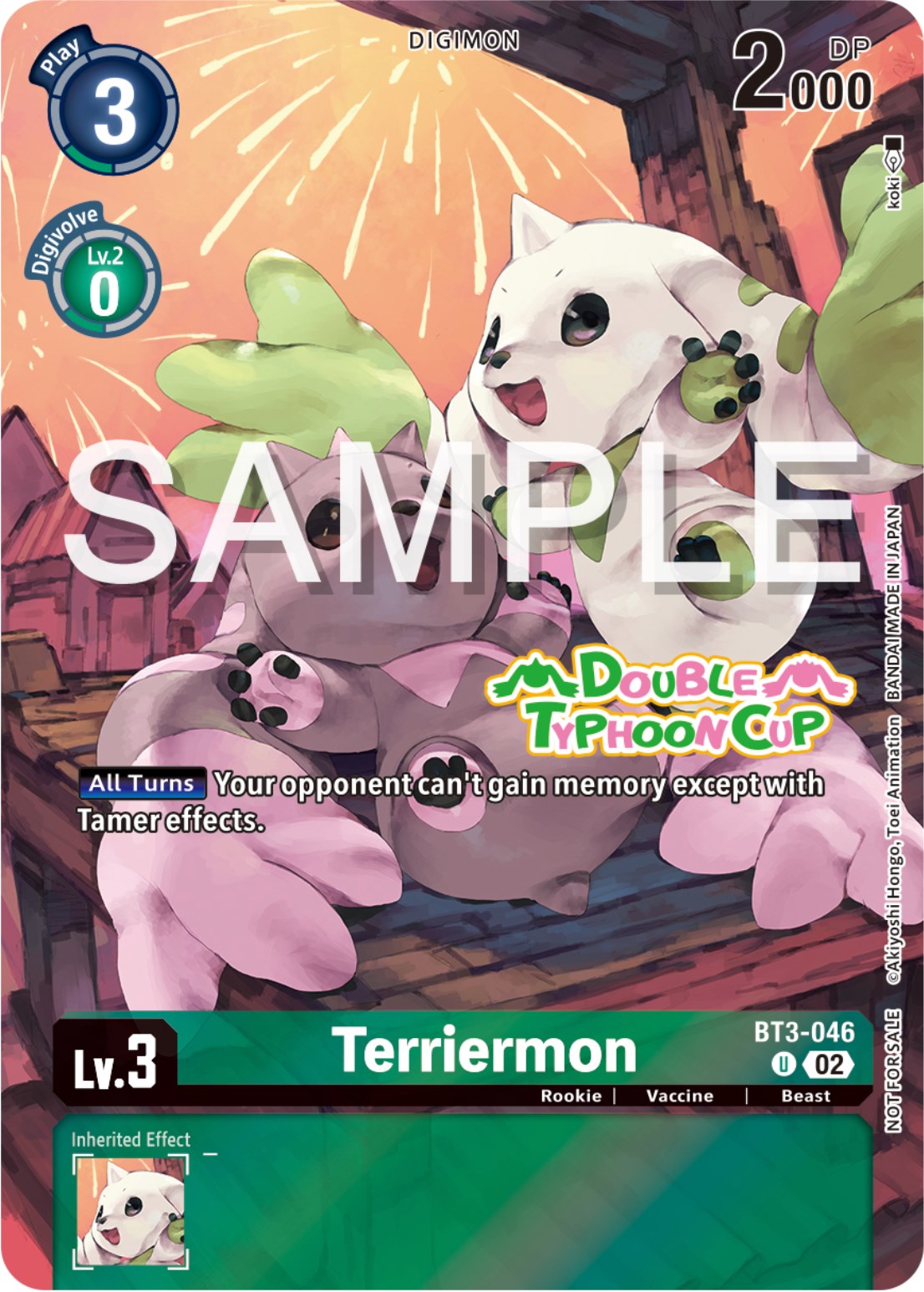 Terriermon [BT3-046] (Double Typhoon Cup) [Release Special Booster Promos] | Black Swamp Games