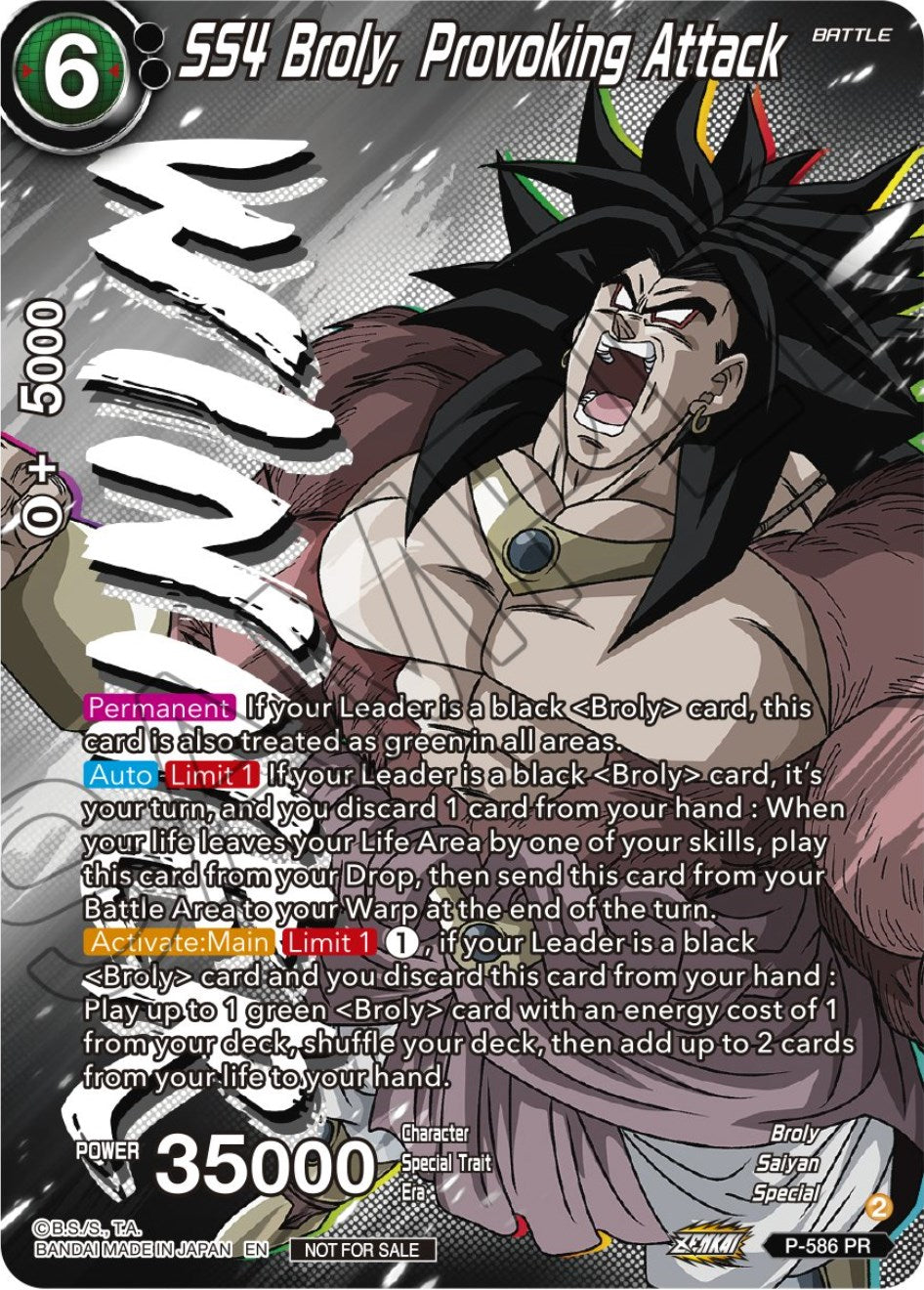 SS4 Broly, Provoking Attack (Zenkai Series Tournament Pack Vol.7) (Winner) (P-586) [Tournament Promotion Cards] | Black Swamp Games