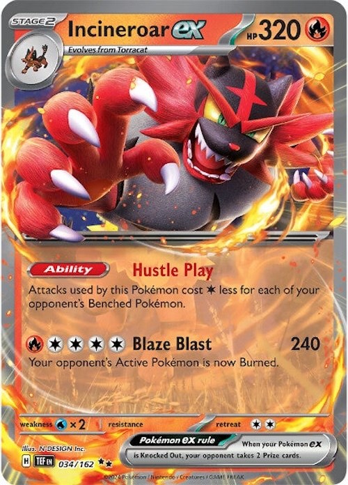 Incineroar ex (034/162) [Scarlet & Violet: Temporal Forces] | Black Swamp Games