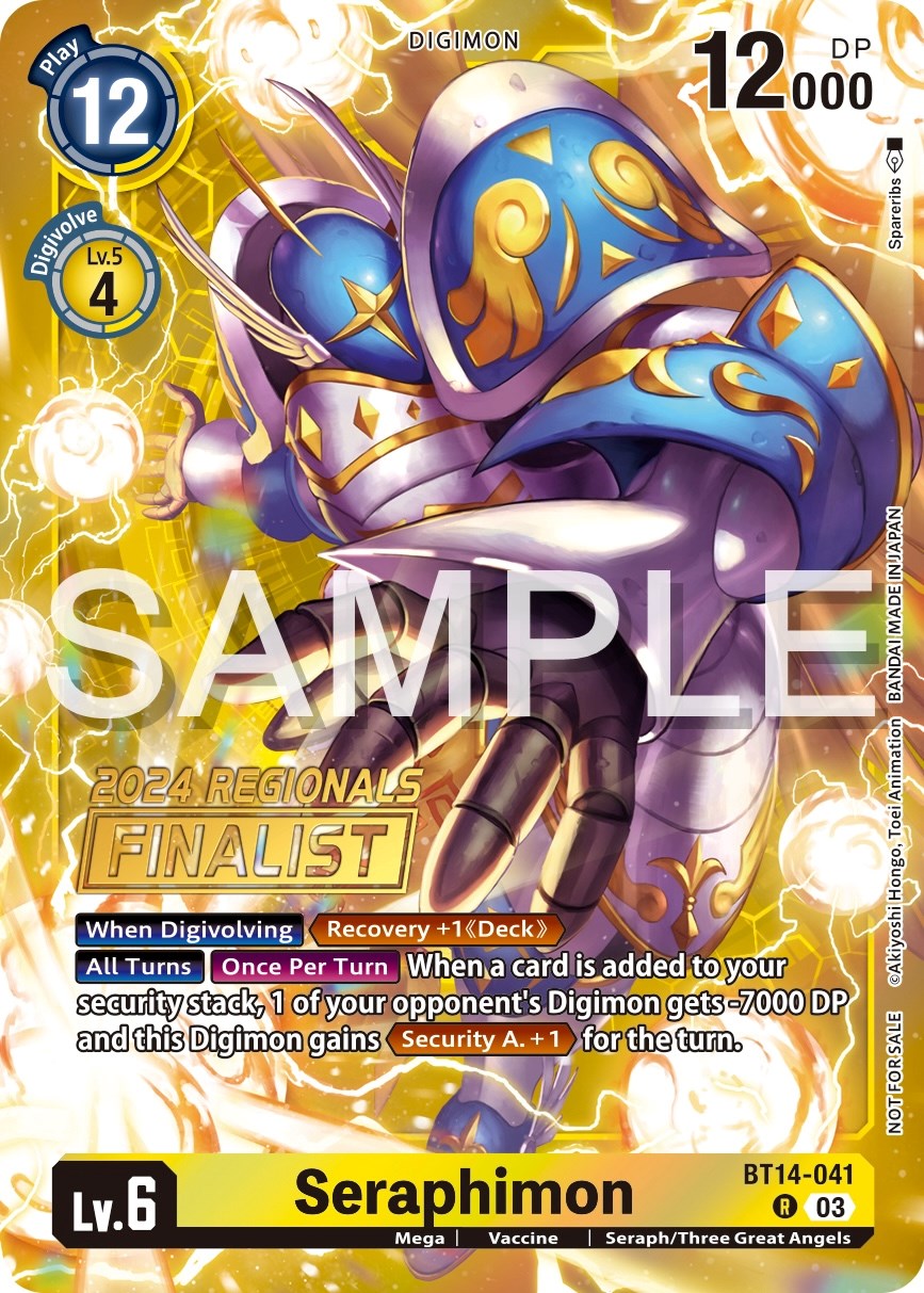 Seraphimon [BT14-041] (2024 Regionals Finalist) [Blast Ace Promos] | Black Swamp Games