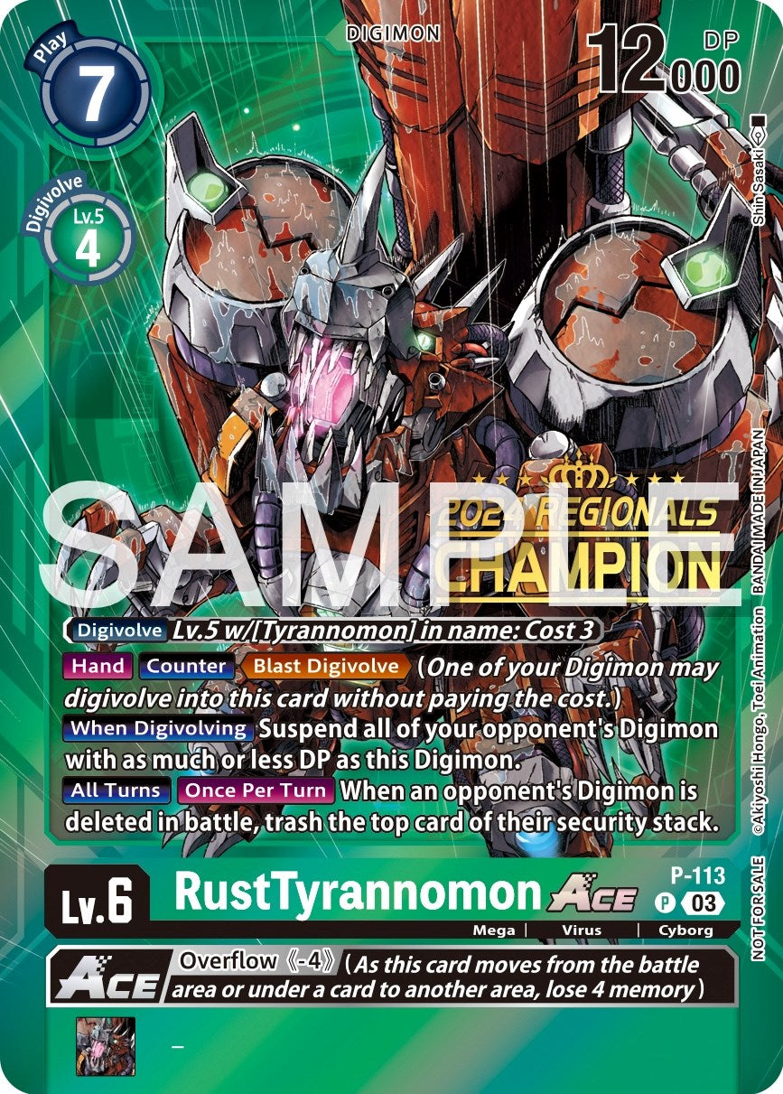 RustTyrannomon Ace [P-113] (2024 Regionals Champion) [Promotional Cards] | Black Swamp Games