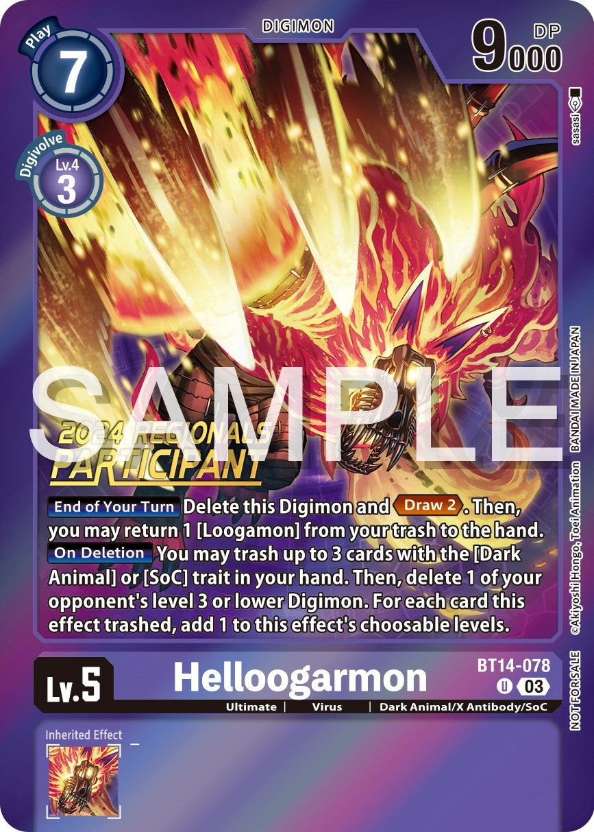 Helloogarmon [BT14-078] (2024 Regionals Participant) [Blast Ace Promos] | Black Swamp Games
