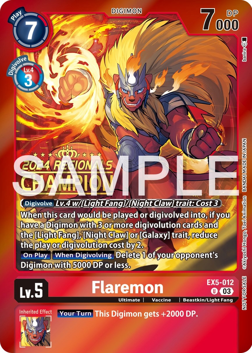 Flaremon [EX5-012] (2024 Regionals Champion) [Animal Colosseum Promos] | Black Swamp Games