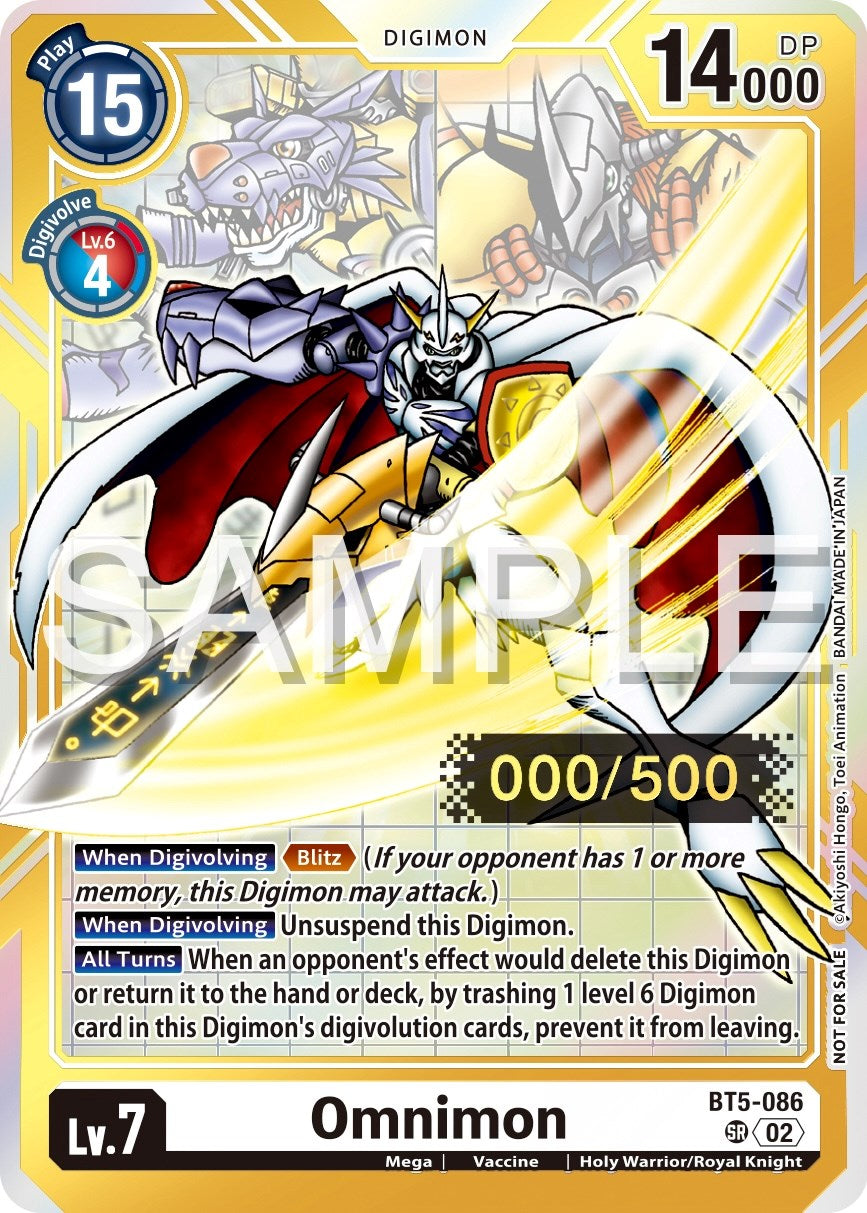 Omnimon [BT5-086] (Serial Numbered) [Battle of Omni Promos] | Black Swamp Games