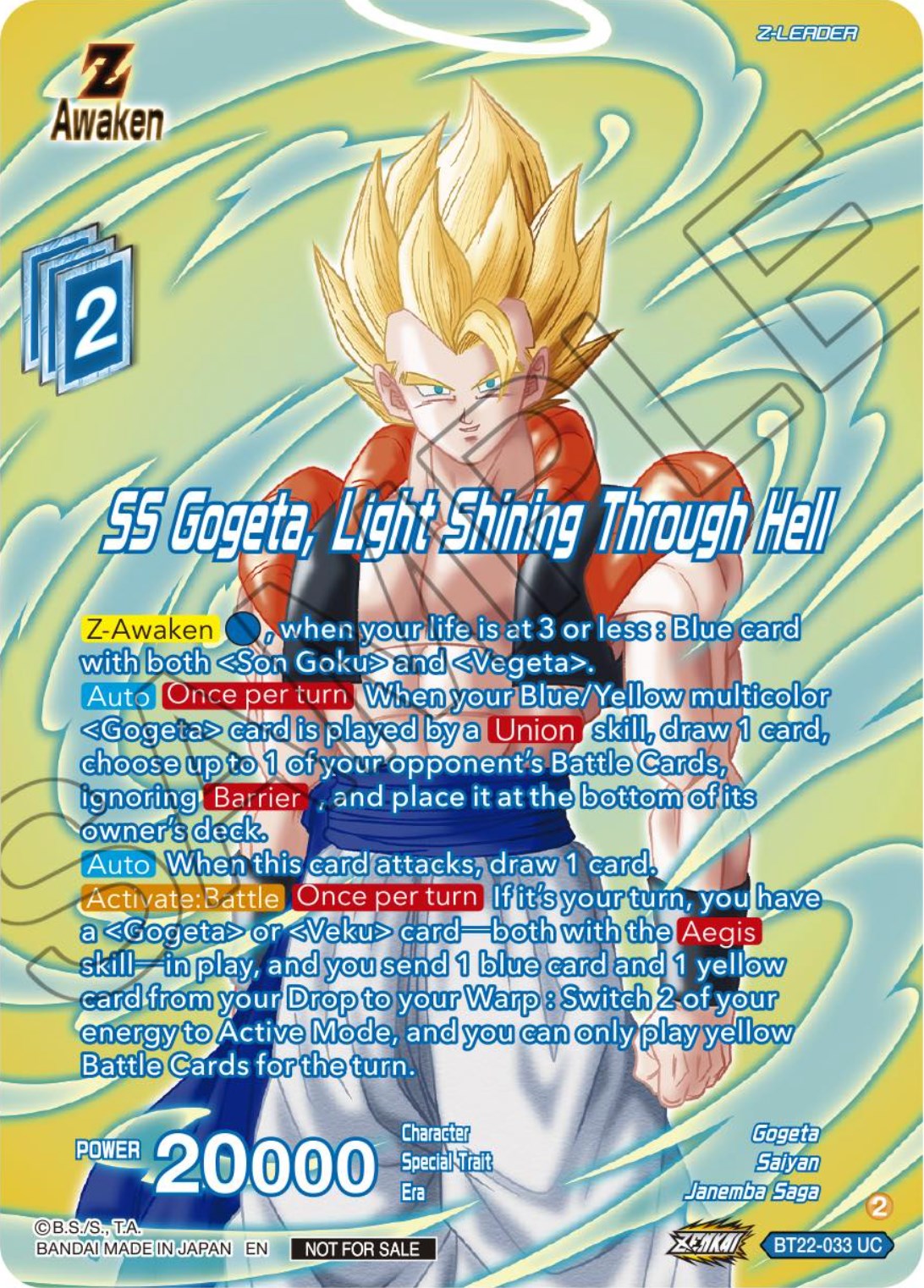 SS Gogeta, Light Shining Through Hell (Premium Alt-Art Card Set 2024 Vol.1) (BT22-033) [Promotion Cards] | Black Swamp Games