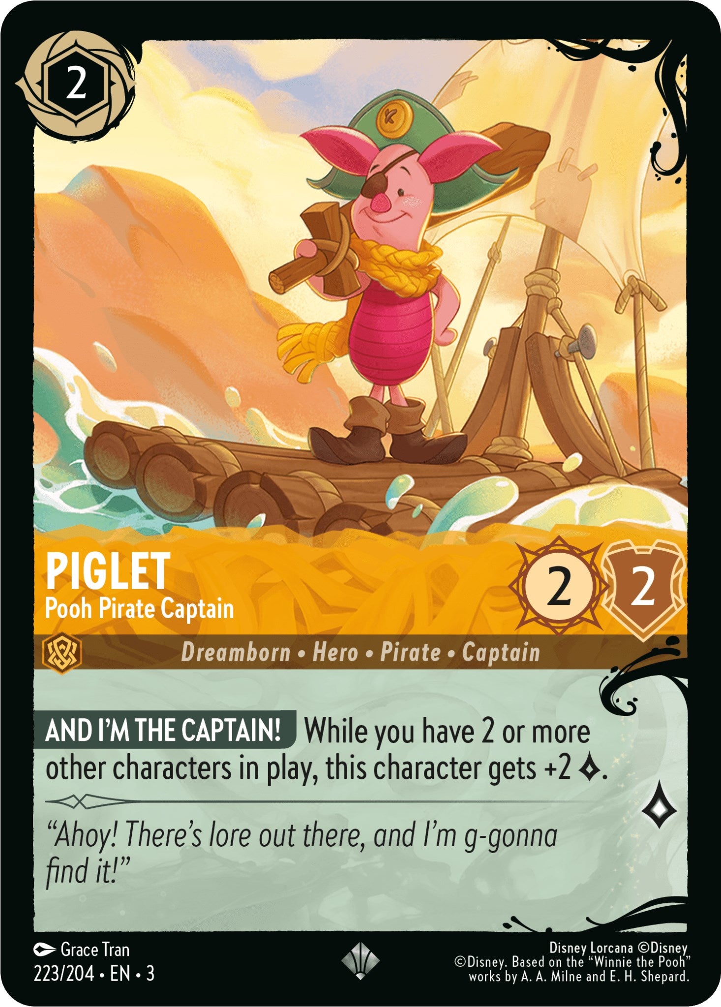 Piglet - Pooh Pirate Captain (223/204) [Ursula's Return] | Black Swamp Games