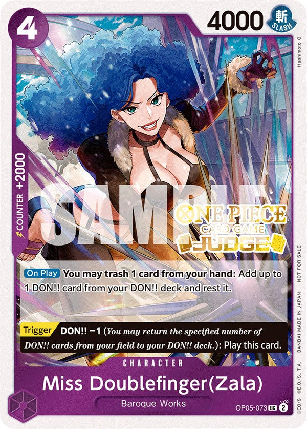 Miss Doublefinger(Zala) (Judge Pack Vol. 3) [One Piece Promotion Cards] | Black Swamp Games