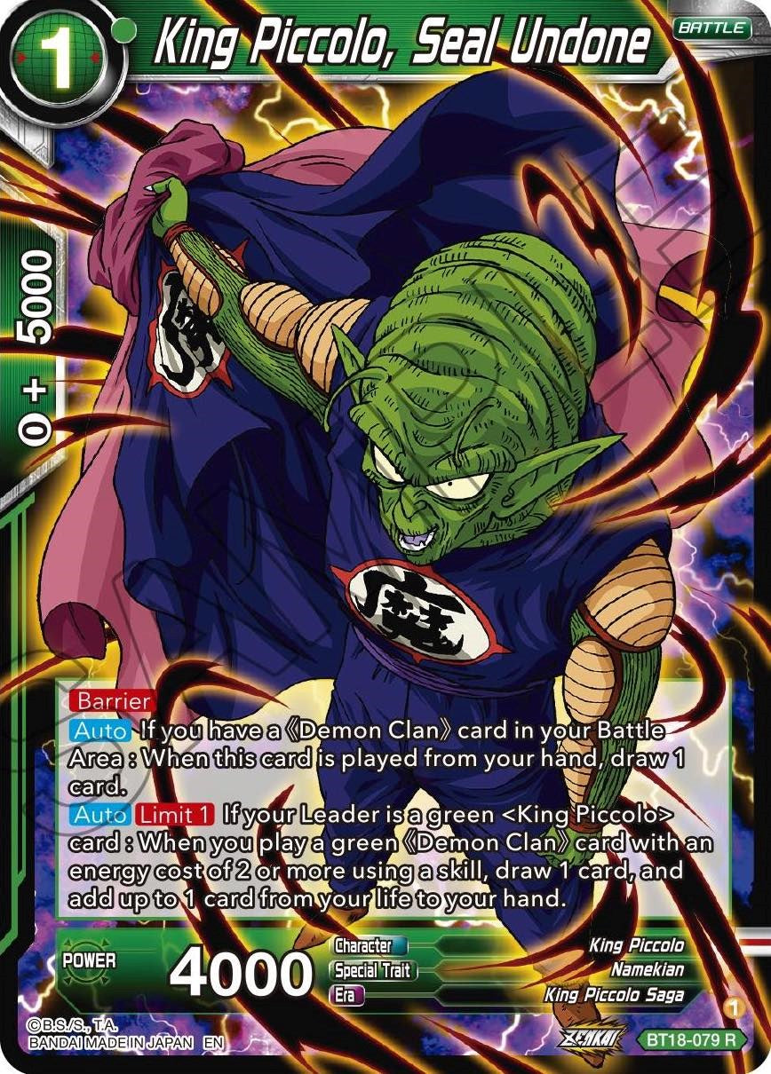 King Piccolo, Seal Undone (BT18-079) [Dawn of the Z-Legends] | Black Swamp Games