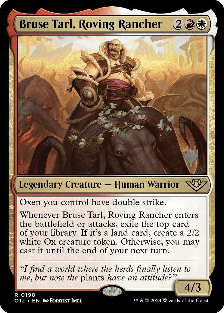 Bruse Tarl, Roving Rancher (Promo Pack) [Outlaws of Thunder Junction Promos] | Black Swamp Games