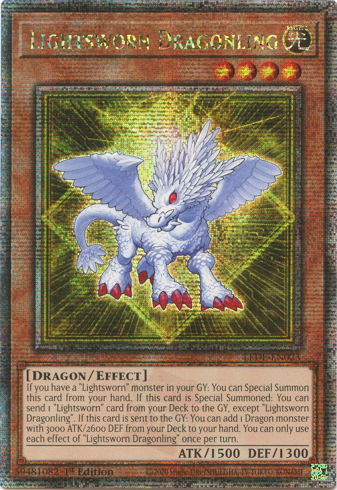 Lightsworn Dragonling (Quarter Century Secret Rare) [LEDE-EN023] Quarter Century Secret Rare | Black Swamp Games