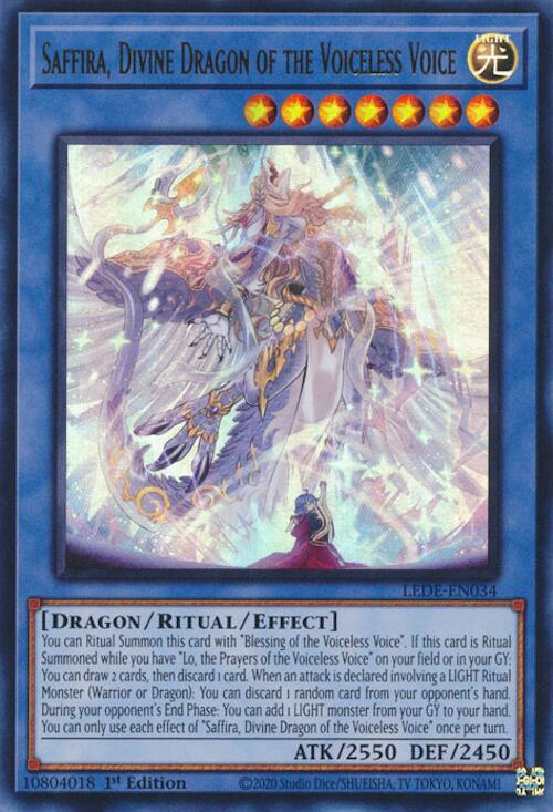 Saffira, Divine Dragon of the Voiceless Voice [LEDE-EN034] Ultra Rare | Black Swamp Games