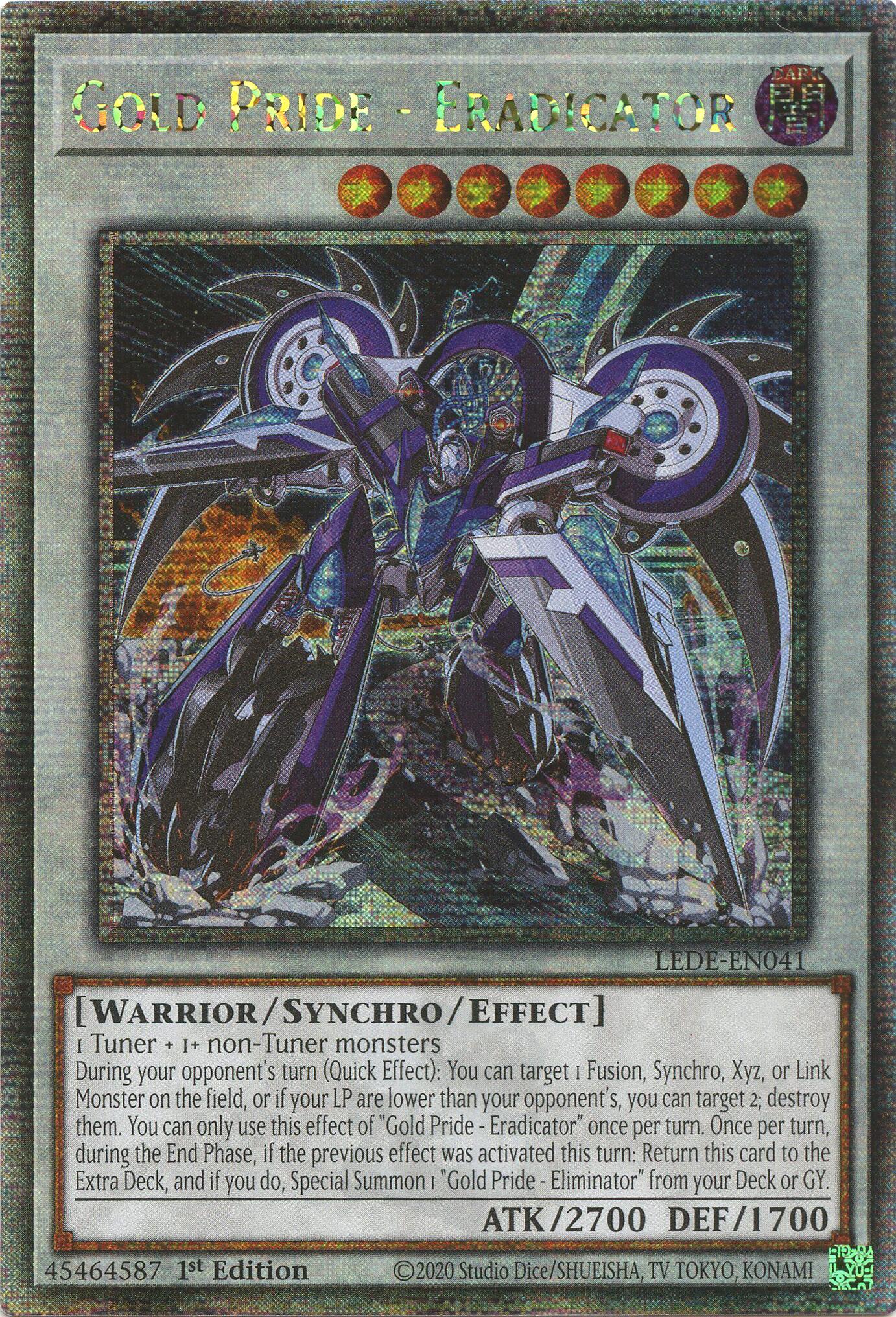 Gold Pride - Eradicator (Quarter Century Secret Rare) [LEDE-EN041] Quarter Century Secret Rare | Black Swamp Games