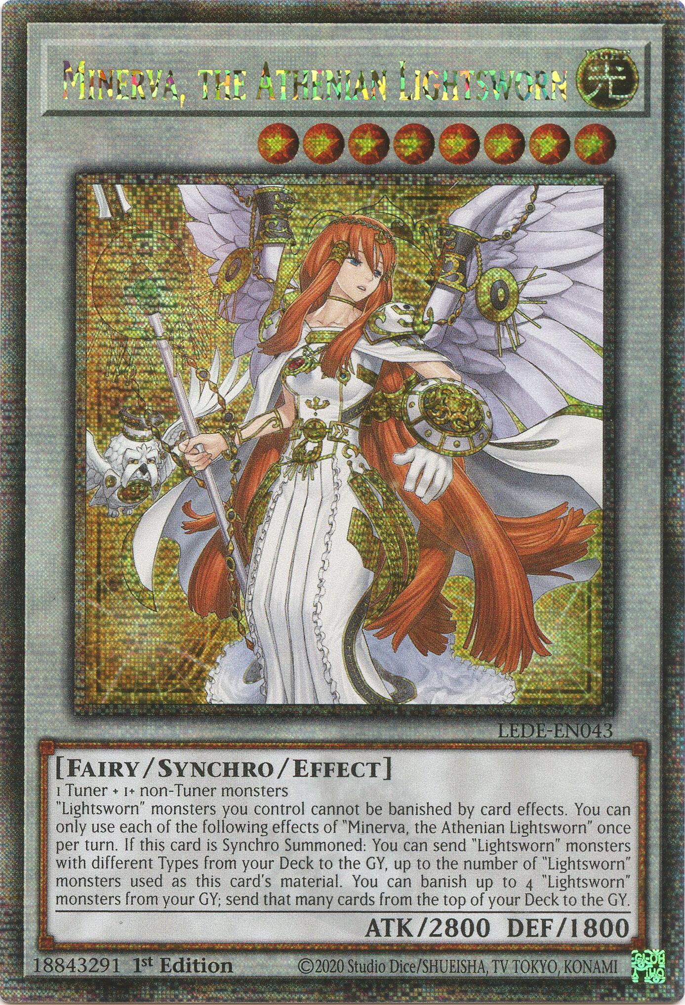 Minerva, the Athenian Lightsworn (Quarter Century Secret Rare) [LEDE-EN043] Quarter Century Secret Rare | Black Swamp Games