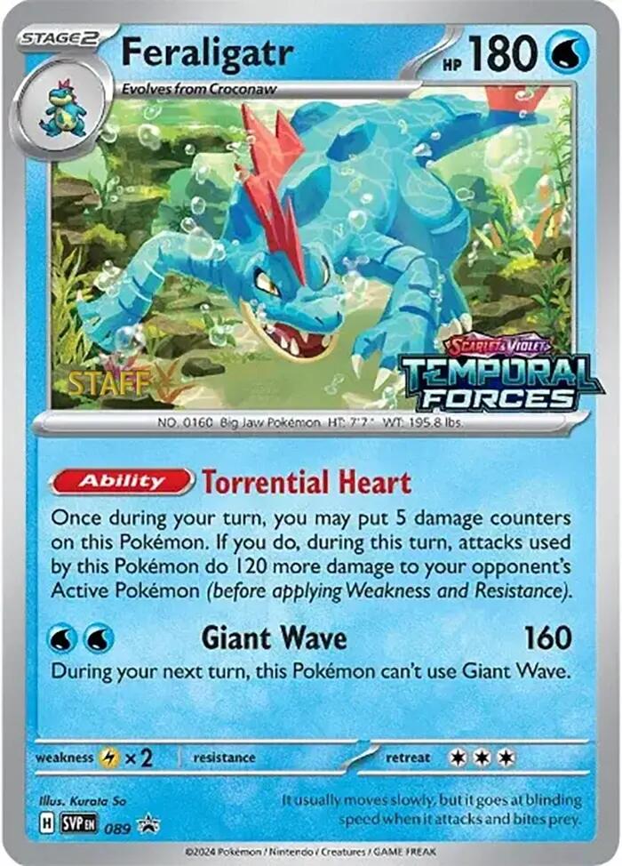 Feraligatr (089) (Staff Prerelease Promo) [Scarlet & Violet: Black Star Promos] | Black Swamp Games