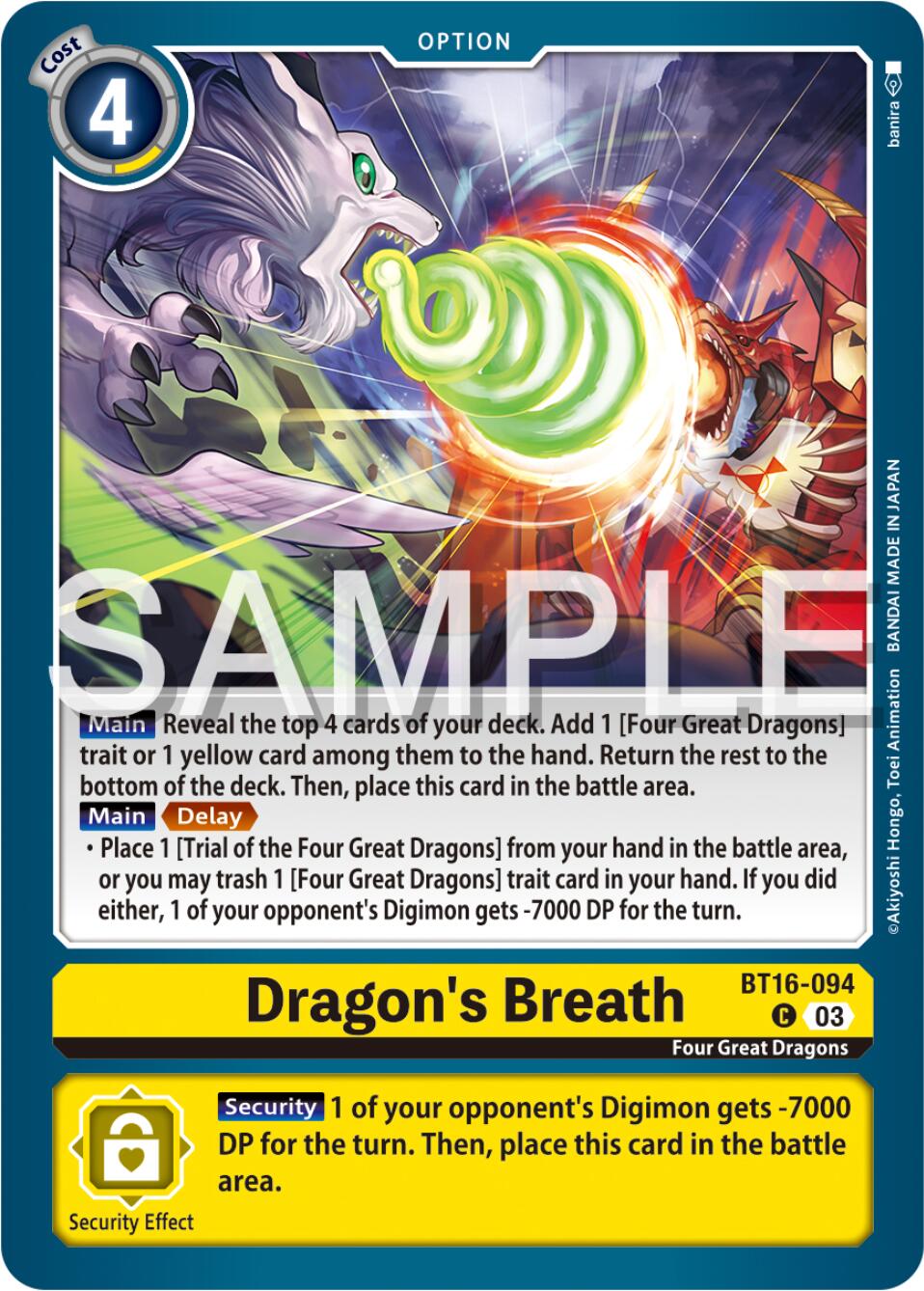 Dragon's Breath [BT16-094] [Beginning Observer] | Black Swamp Games