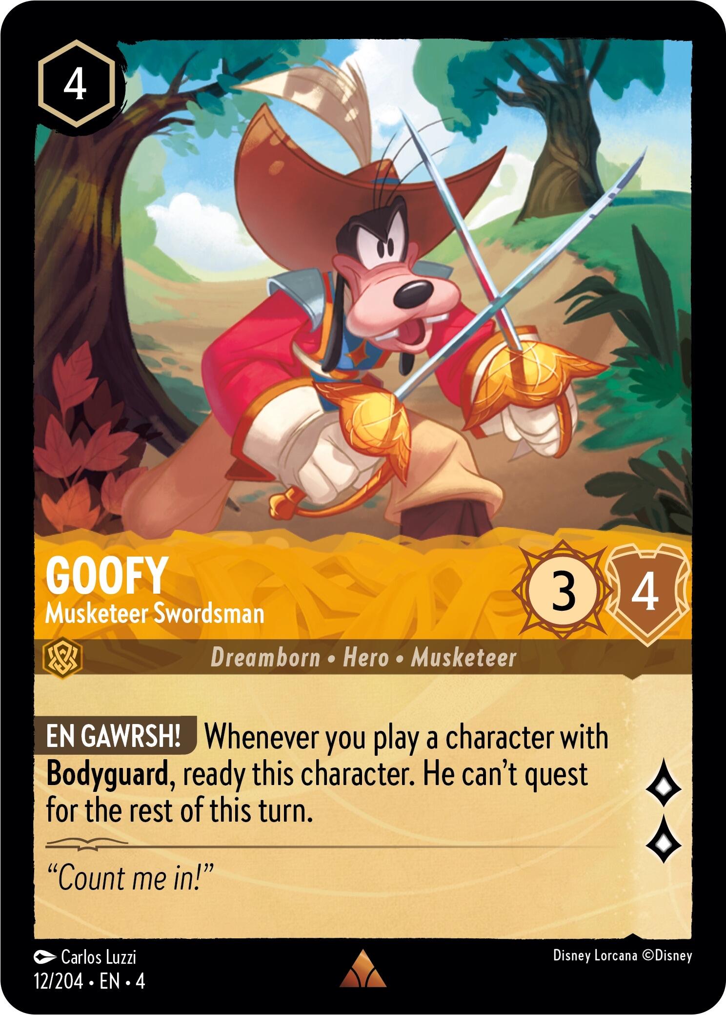 Goofy - Musketeer Swordsman (12/204) [Ursula's Return] | Black Swamp Games