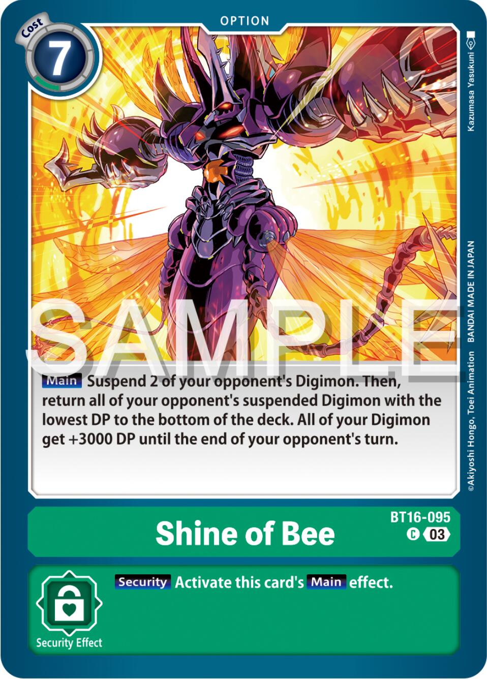 Shine of Bee [BT16-095] [Beginning Observer] | Black Swamp Games