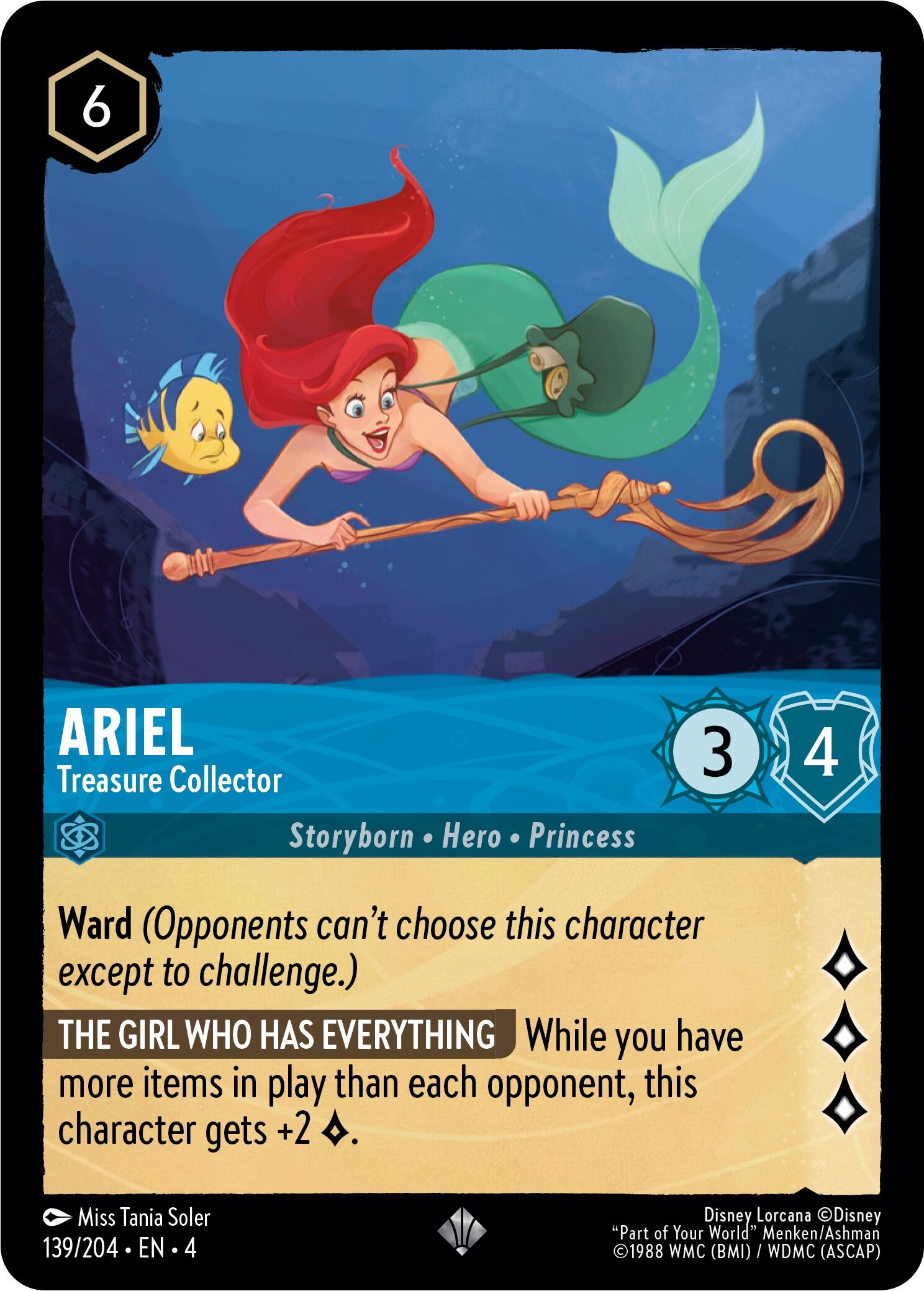 Ariel - Treasure Collector (139/204) [Ursula's Return] | Black Swamp Games