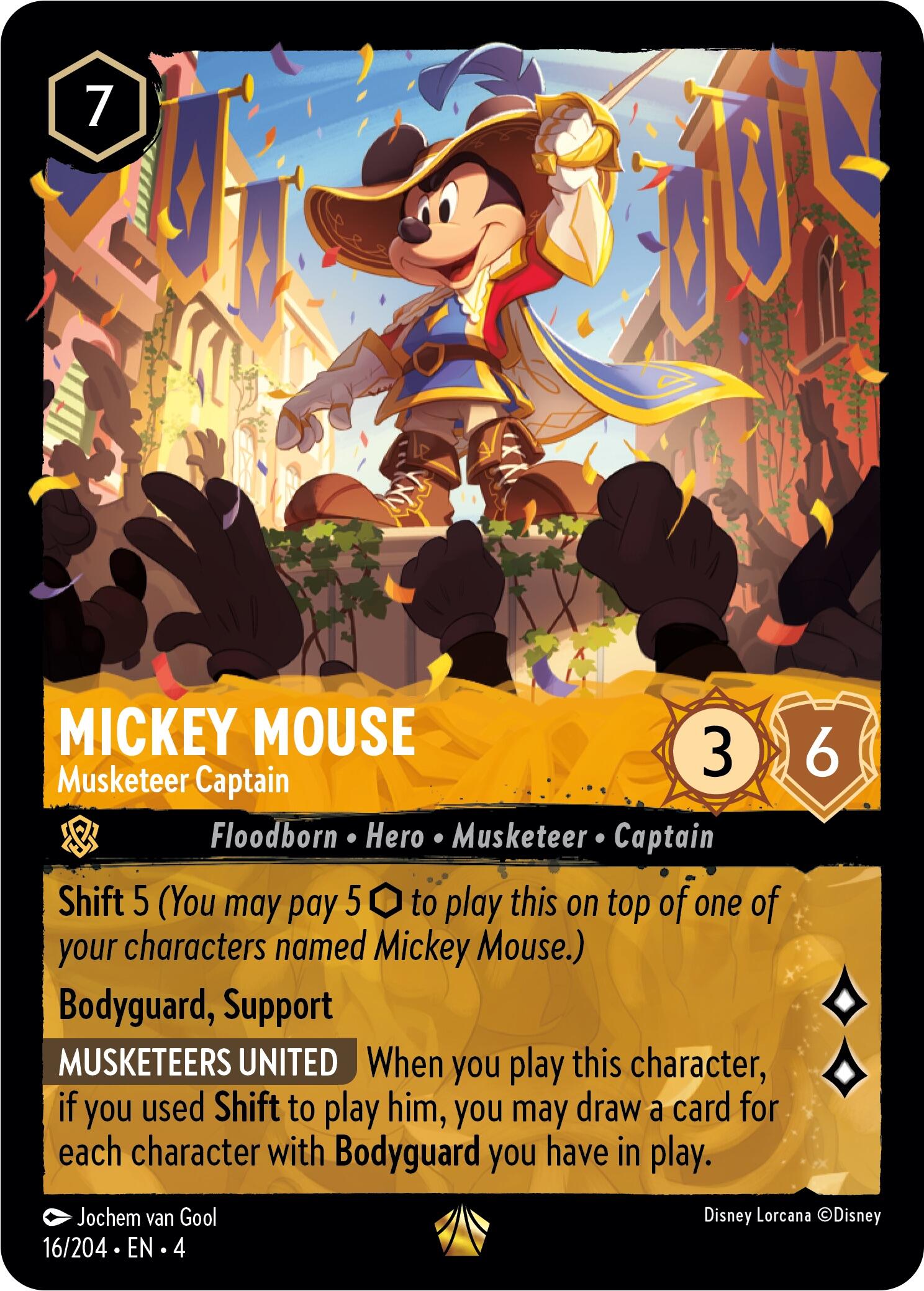 Mickey Mouse - Musketeer Captain (16/204) [Ursula's Return] | Black Swamp Games