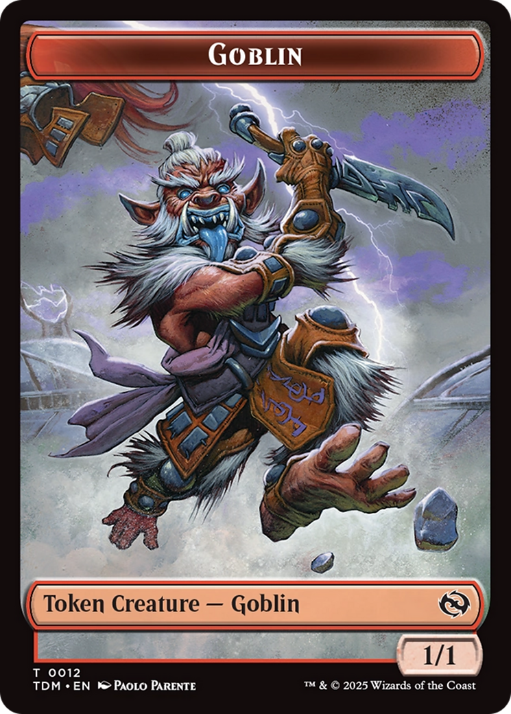 Goblin // Warrior Double-Sided Token [Tarkir: Dragonstorm Tokens] | Black Swamp Games