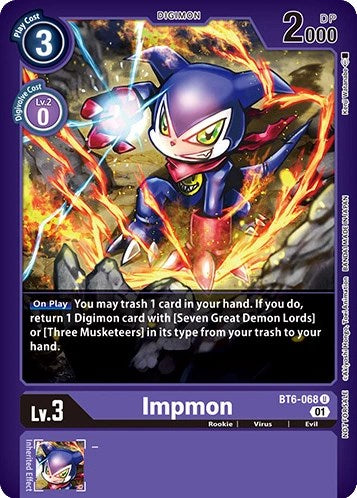 Impmon [BT6-068] (April 2023 Beelzemon Special) [Starter Deck: Beelzemon Advanced Deck Set Pre-Release Cards] | Black Swamp Games