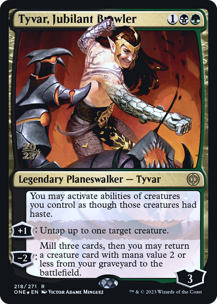 Tyvar, Jubilant Brawler [Phyrexia: All Will Be One Prerelease Promos] | Black Swamp Games