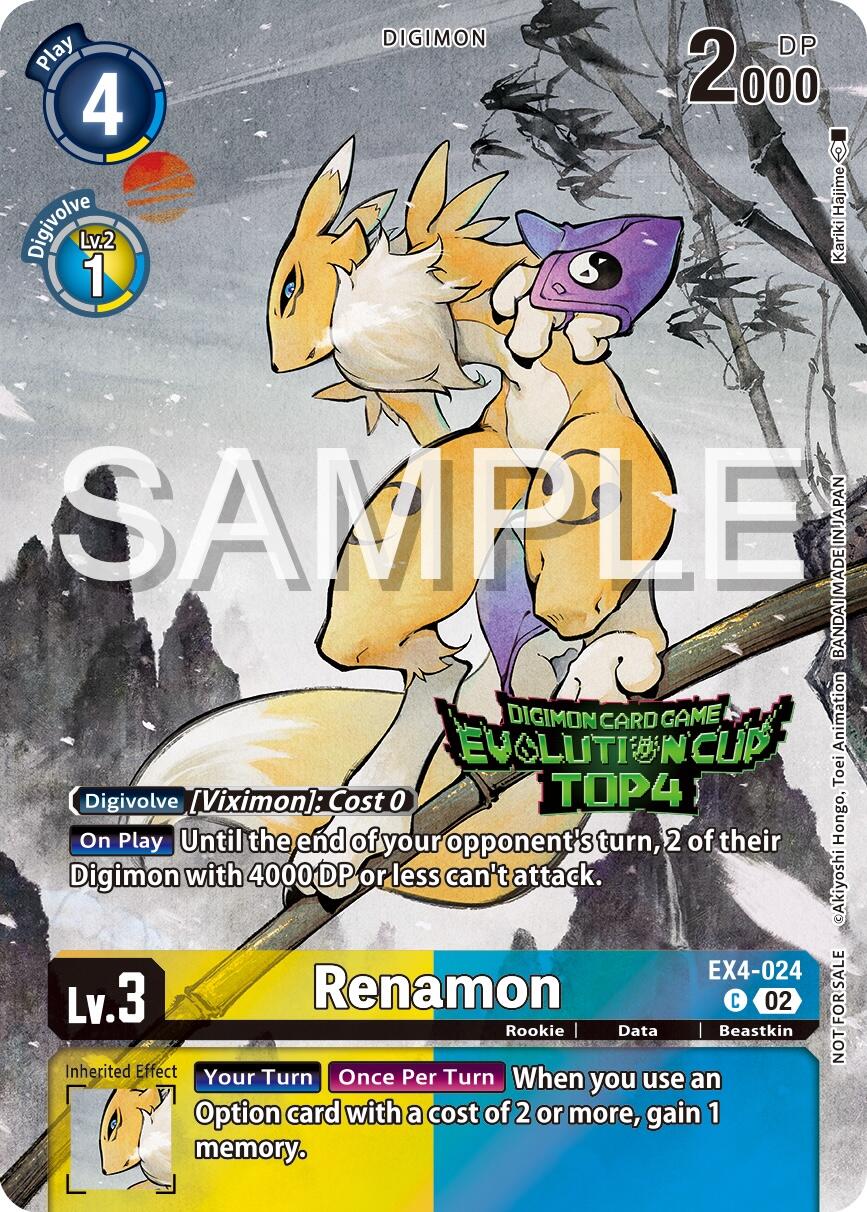 Renamon [EX4-024] (2024 Evolution Cup Top 4) [Alternative Being Booster Promos] | Black Swamp Games