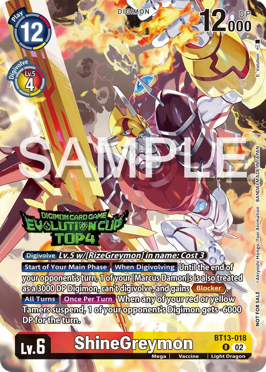 ShineGreymon [BT13-018] (2024 Evolution Cup Top 4) [Versus Royal Knights Booster Promos] | Black Swamp Games