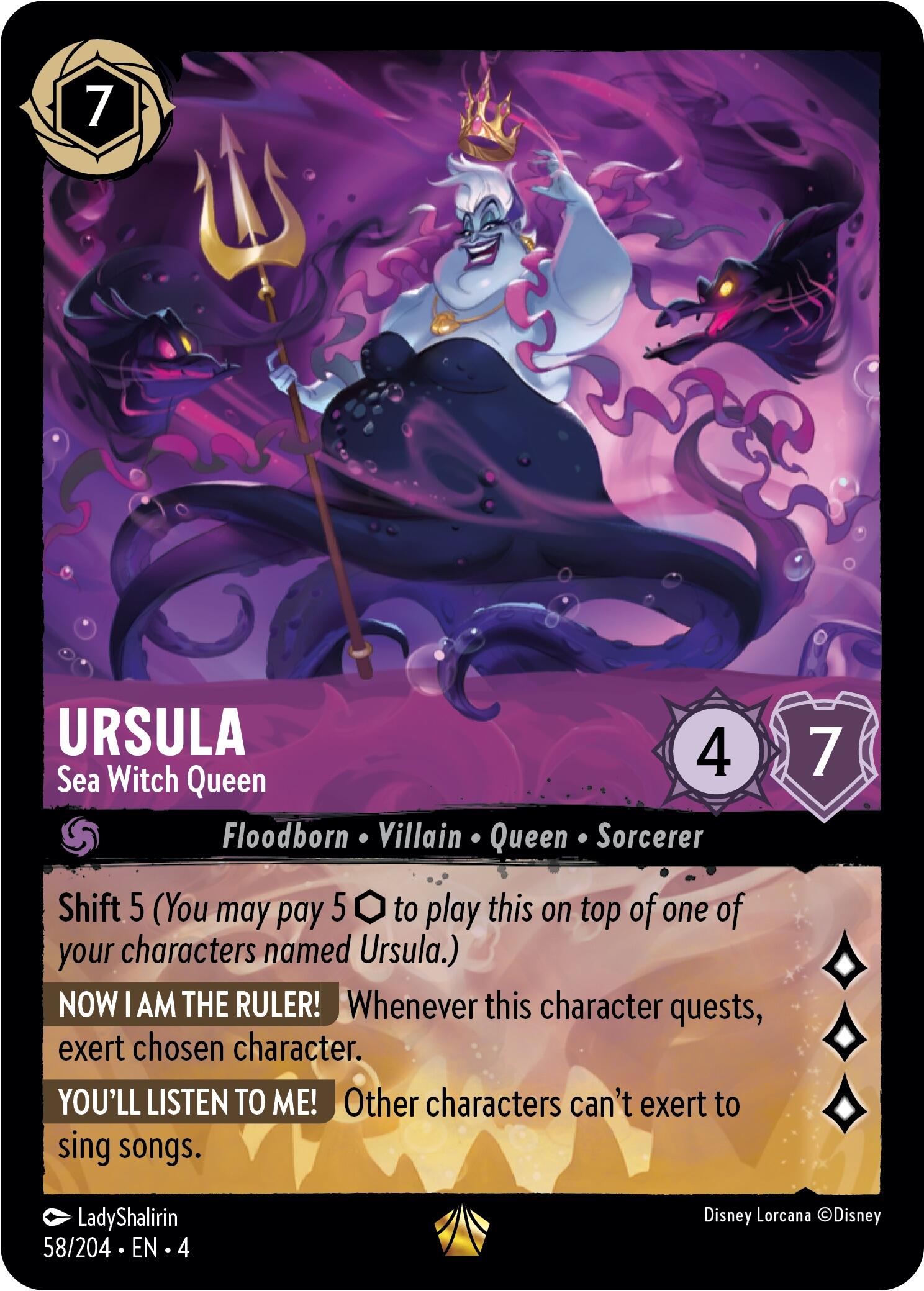 Ursula - Sea Witch Queen (58/204) [Ursula's Return] | Black Swamp Games