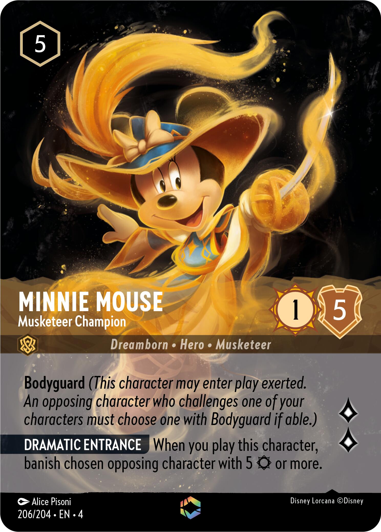 Minnie Mouse - Musketeer Champion (Enchanted) (206/204) [Ursula's Return] | Black Swamp Games