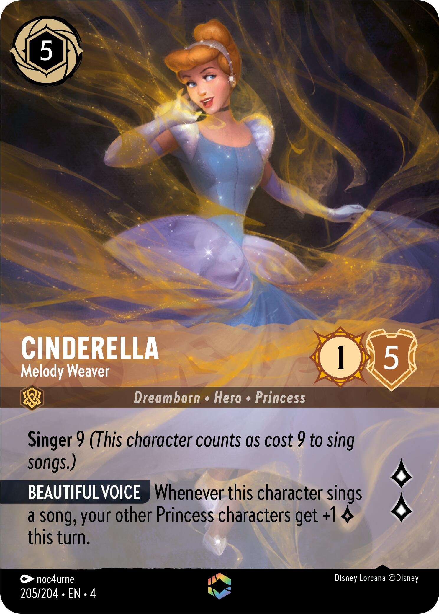 Cinderella - Melody Weaver (Enchanted) (205/204) [Ursula's Return] | Black Swamp Games