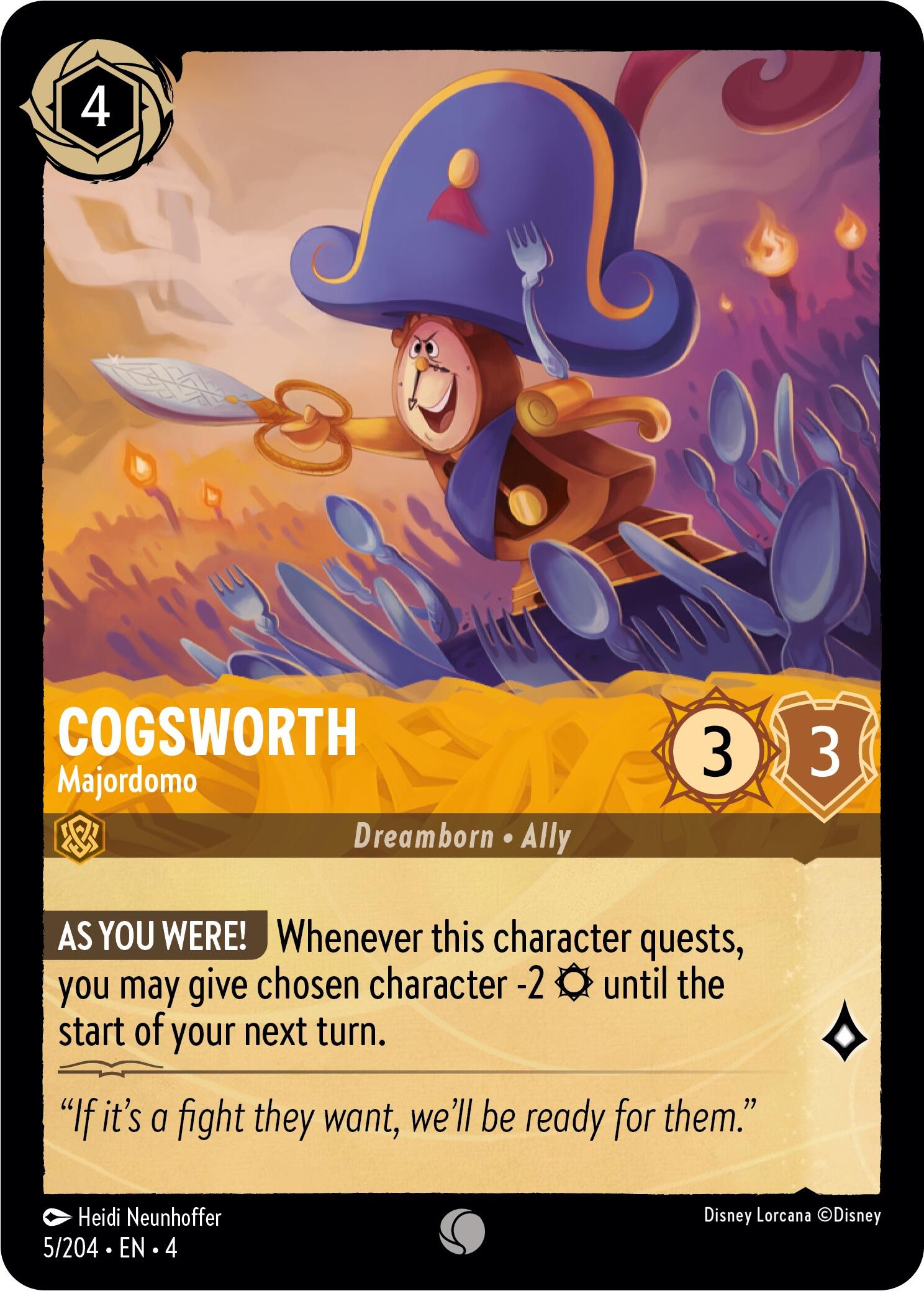 Cogsworth - Majordomo (5/204) [Ursula's Return] | Black Swamp Games