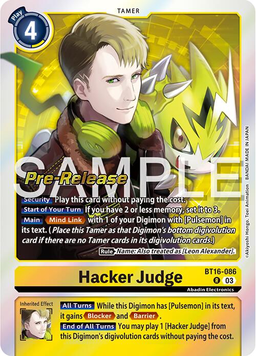 Hacker Judge [BT16-086] [Beginning Observer Pre-Release Promos] | Black Swamp Games