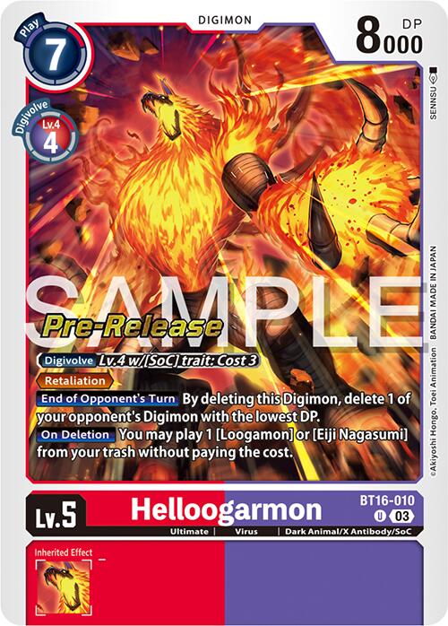 Helloogarmon [BT16-010] [Beginning Observer Pre-Release Promos] | Black Swamp Games