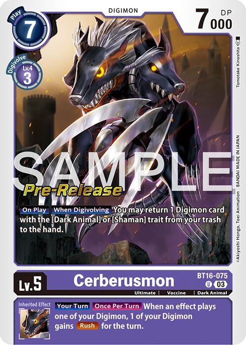 Cerberusmon [BT16-075] [Beginning Observer Pre-Release Promos] | Black Swamp Games