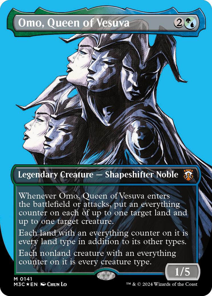 Omo, Queen of Vesuva (Borderless) (Ripple Foil) [Modern Horizons 3 Commander] | Black Swamp Games