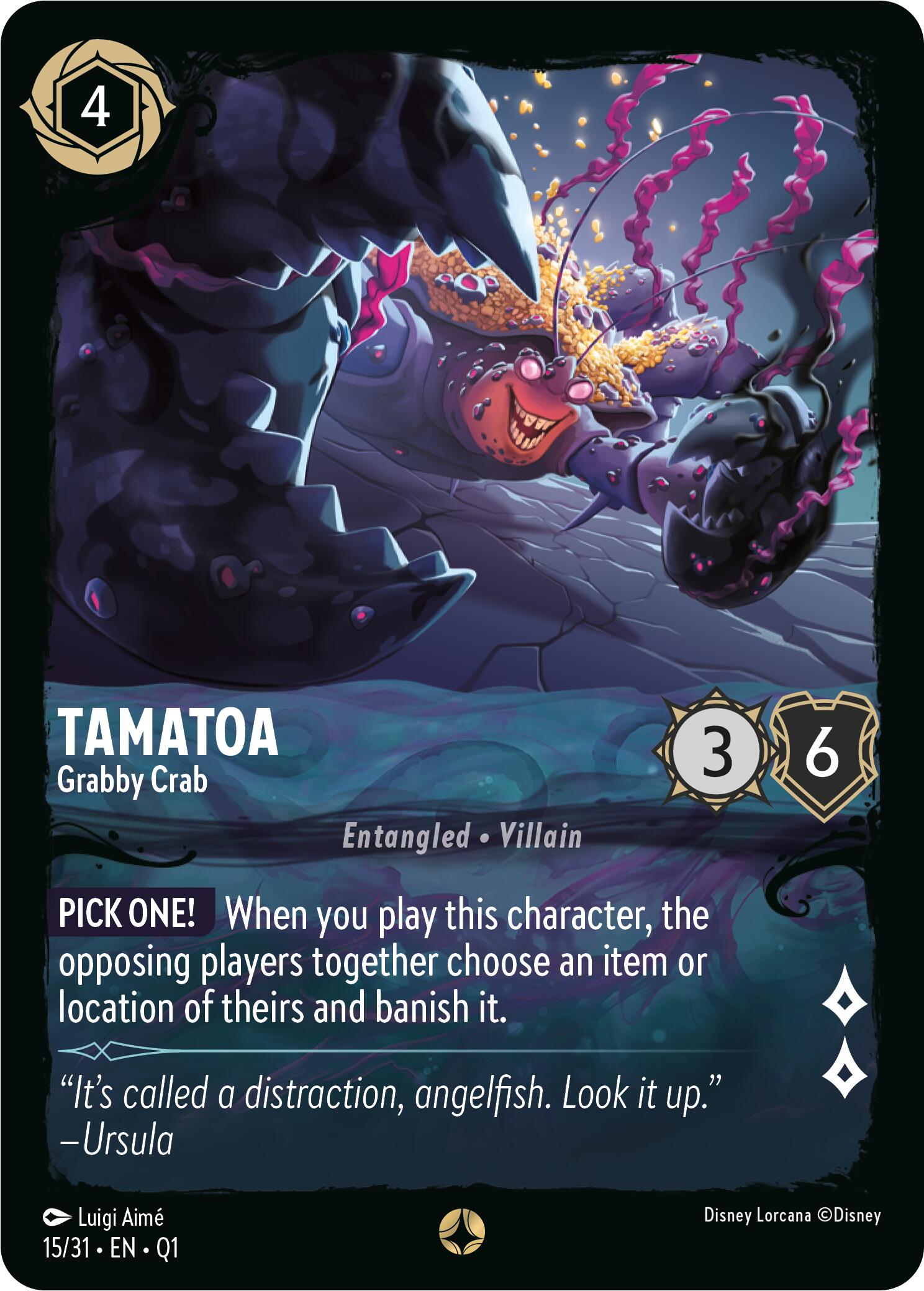 Tamatoa - Grabby Crab (15/31) [Illumineer's Quest: Deep Trouble] | Black Swamp Games