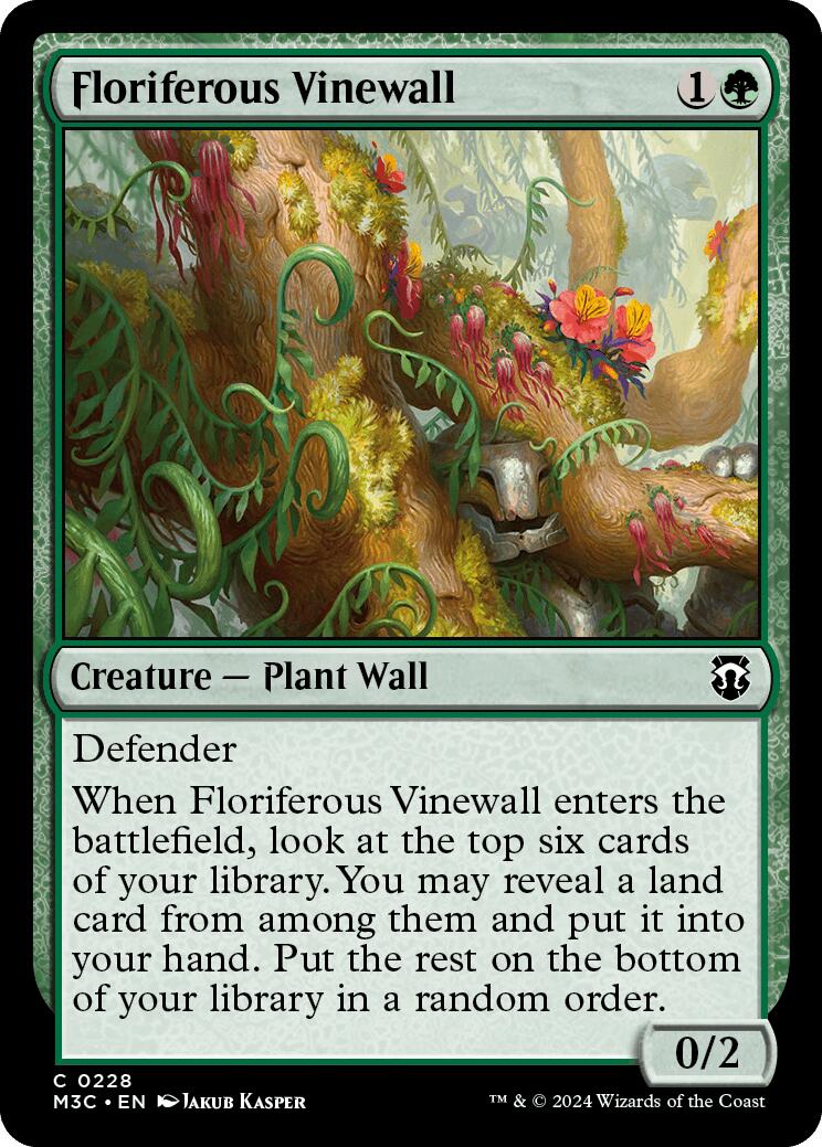 Floriferous Vinewall [Modern Horizons 3 Commander] | Black Swamp Games