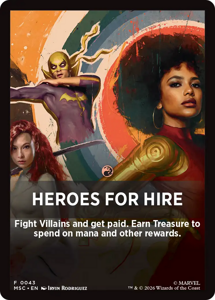 Heroes For Hire Theme Card [Marvel Super Heroes Commander] | Black Swamp Games