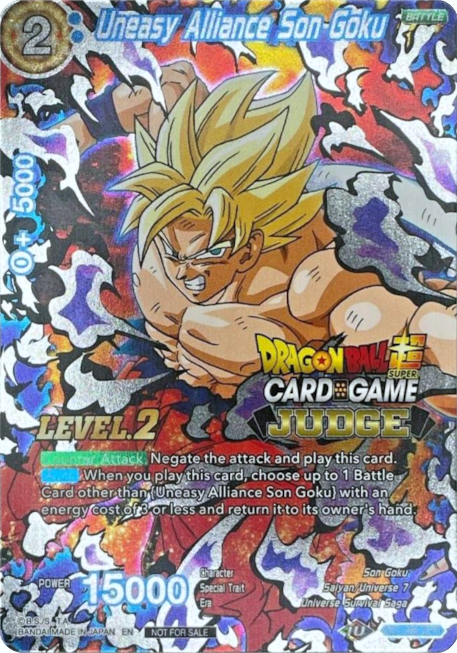 Uneasy Alliance Son Goku (Level 2) (DB1-096) [Judge Promotion Cards] | Black Swamp Games