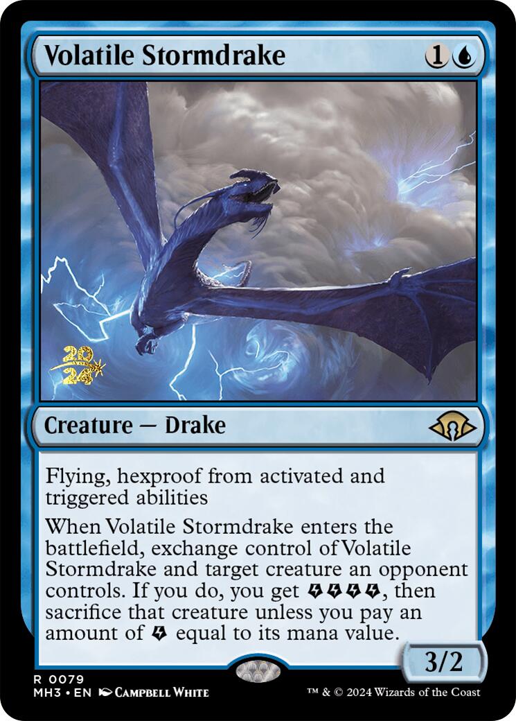 Volatile Stormdrake [Modern Horizons 3 Prerelease Promos] | Black Swamp Games