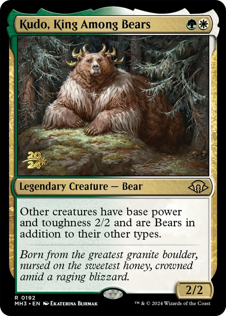 Kudo, King Among Bears [Modern Horizons 3 Prerelease Promos] | Black Swamp Games