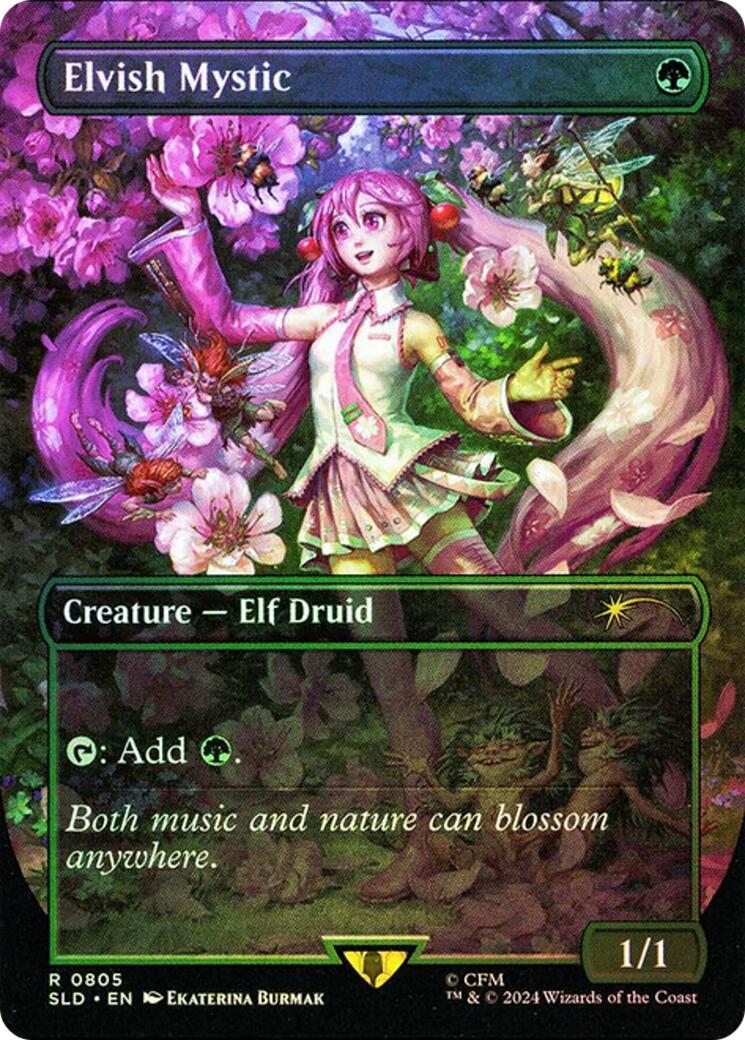Elvish Mystic (0805 - Japanese Rainbow Foil) [Secret Lair Drop Series] | Black Swamp Games
