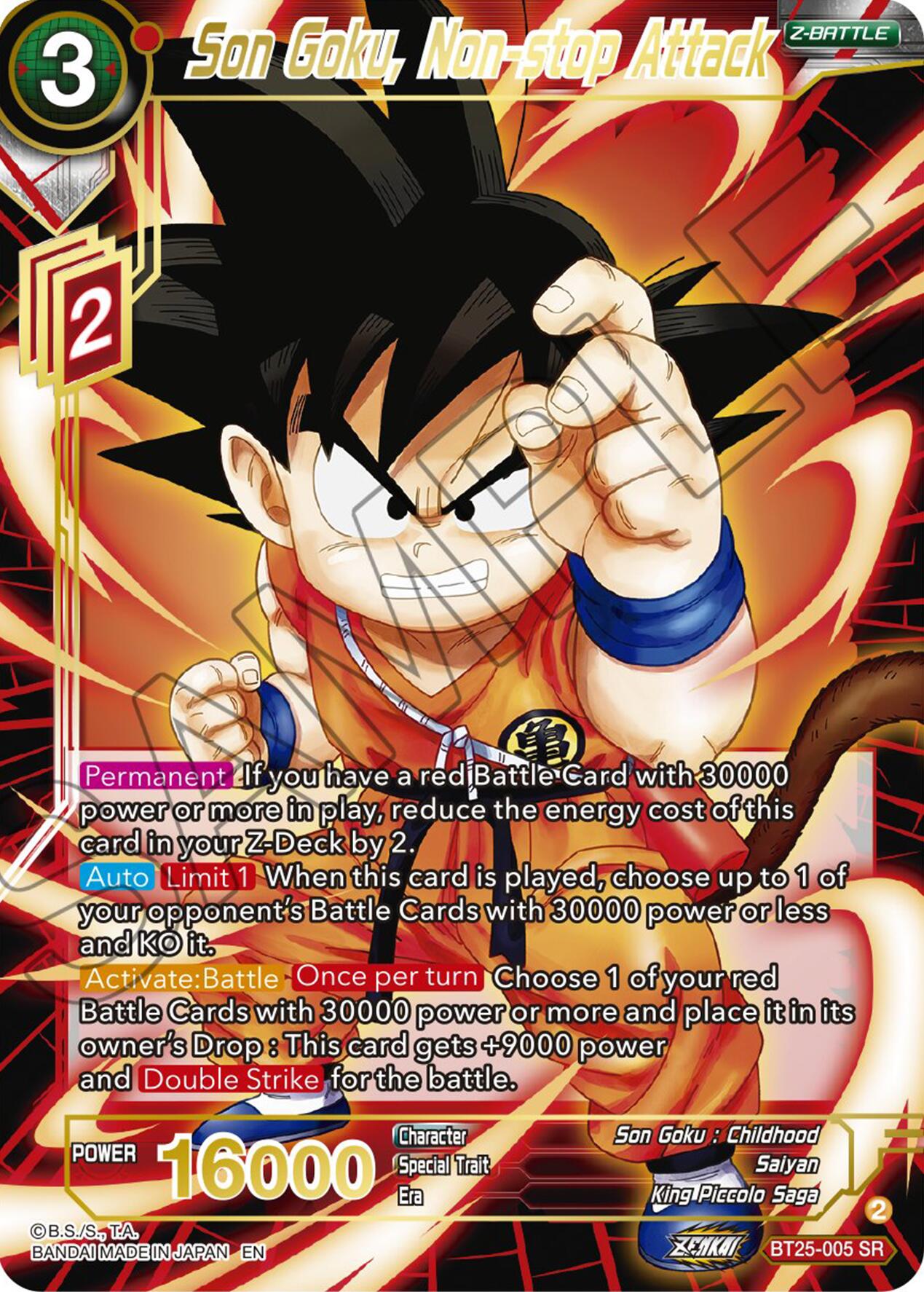 Son Goku, Non-stop Attack (BT25-005) [Legend of the Dragon Balls] | Black Swamp Games