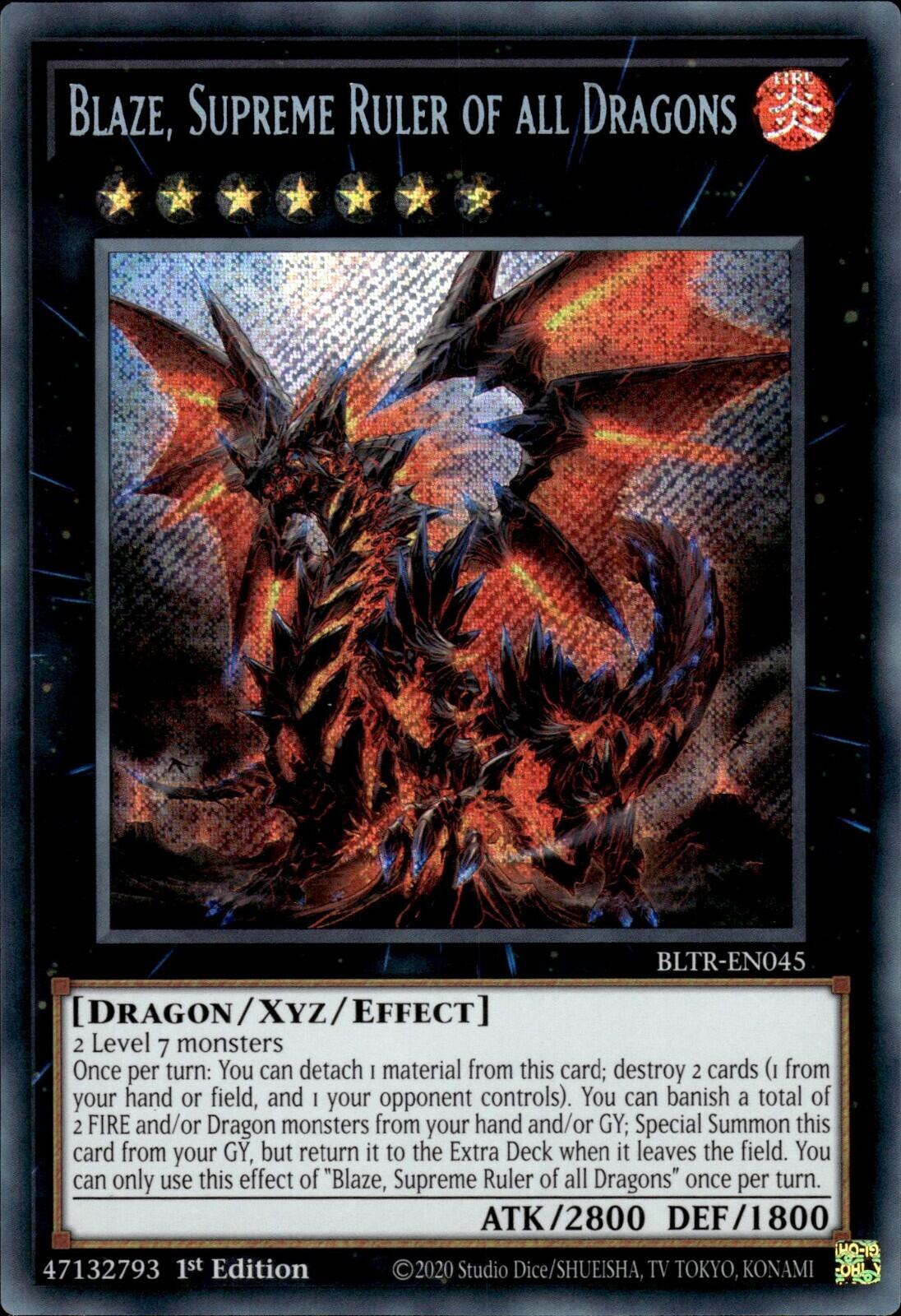 Blaze, Supreme Ruler of all Dragons [BLTR-EN045] Secret Rare | Black Swamp Games