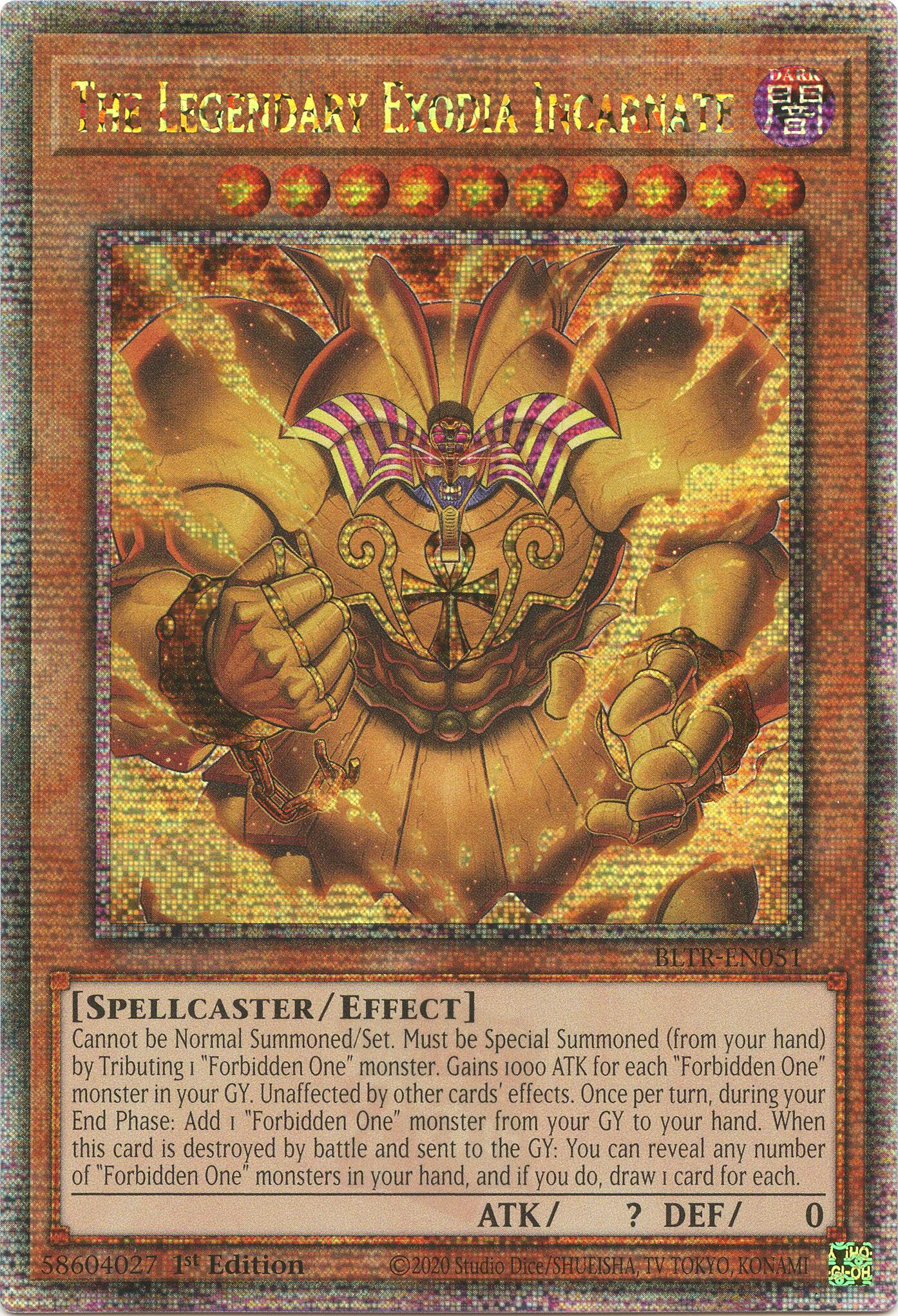 The Legendary Exodia Incarnate (Quarter Century Secret Rare) [BLTR-EN051] Quarter Century Secret Rare | Black Swamp Games